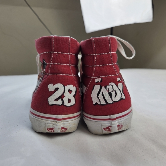Vans Sk8-Hi Red Tiger Custom Hand Painted High Top Sneakers Size US 6.5/Women 8 - Picture 2 of 13